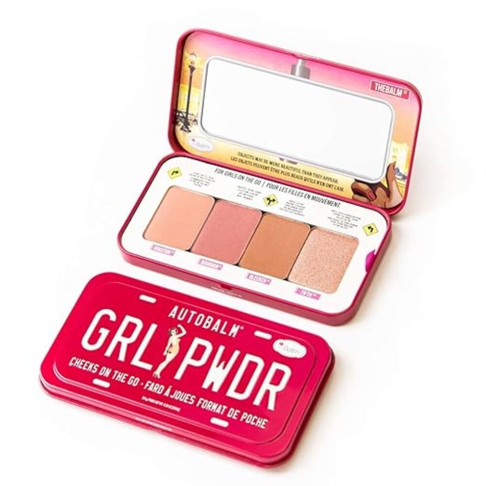 NWT theBalm Autobalm Girl Powder Cheek Palette, Long Lasting Blush and Highlight